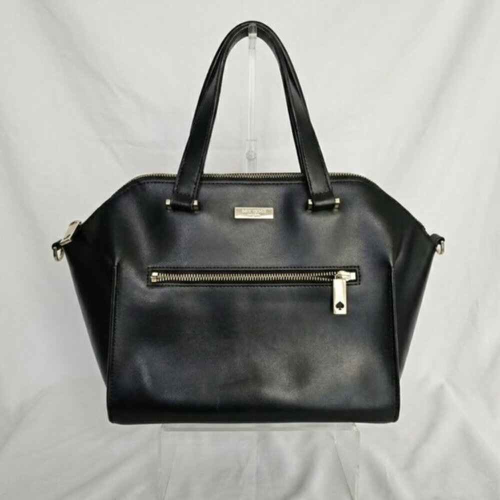 NWOT Kate Spade Savannah Parliament Square Black Leather Satchel Bag